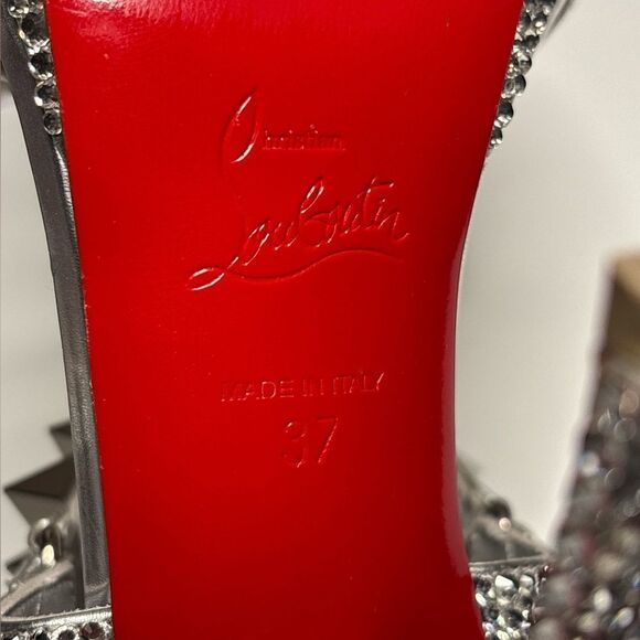 Christian Louboutin Miziggoo Strass Studded Sandal Heels 37 - Picture 15 of 16